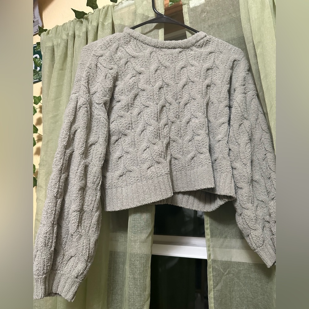 Cropped Sage Sweater